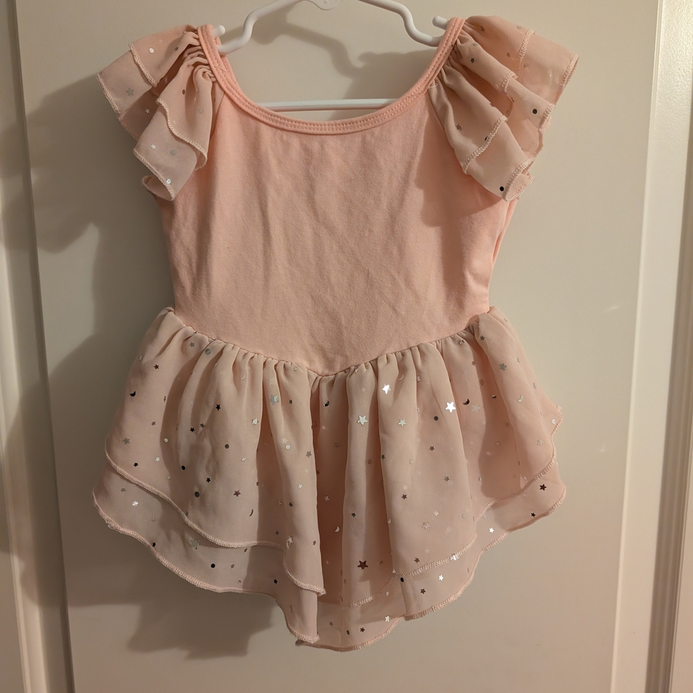 💥3/$24‎ Pink Leotard With Ruffled Skirt And Sleeves
